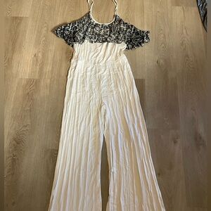 Eye Candy Black and Cream Jumpsuit